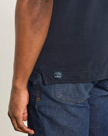 FatFace Short Sleeve Pique Polo - Navy