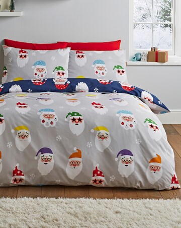 Catherine Lansfield Christmas Santa Spec-Tacular Duvet Cover Set