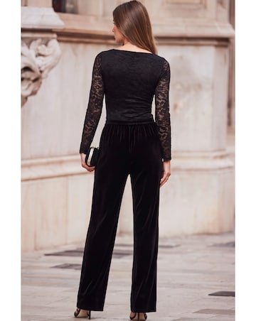 Sosandar Velvet Drawstring Wide Leg