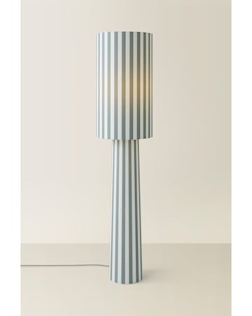 ValueLights Thorley Green Stripe Midi Floor Lamp
