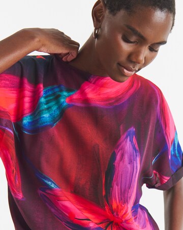 Tropical Print Short Sleeve Boxy Top