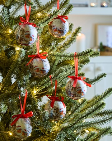 Set of 6 Robin Baubles in Box