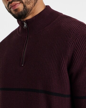 Fisherman Stripe 1/4 Zip Knitted Jumper