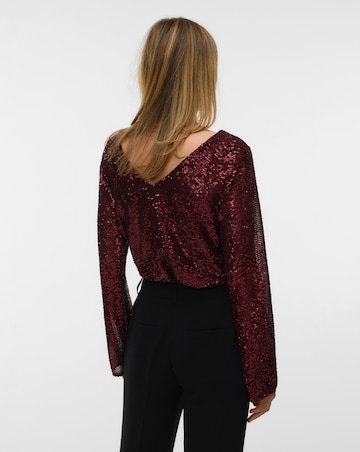 Vero Moda Clarisa V-Neck 2-Way Sequin Top