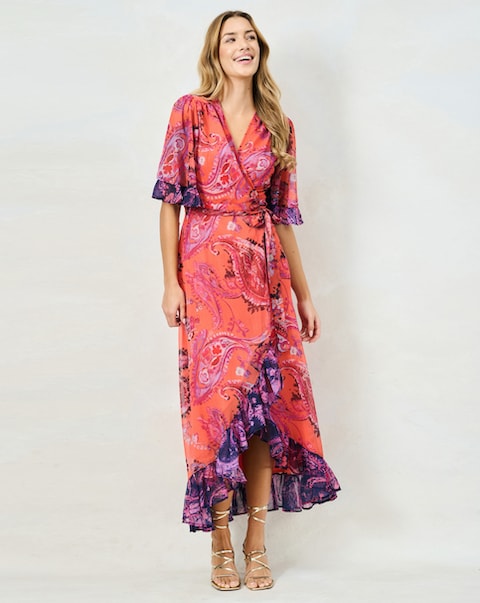 Hope & Ivy Zella Maxi Wrap Dress