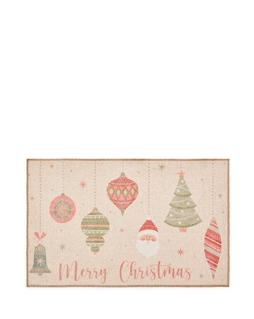 Christmas Baubles Washable Doormat