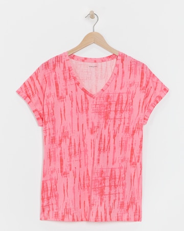 Pure Cotton V Neck Short Sleeve T-Shirt