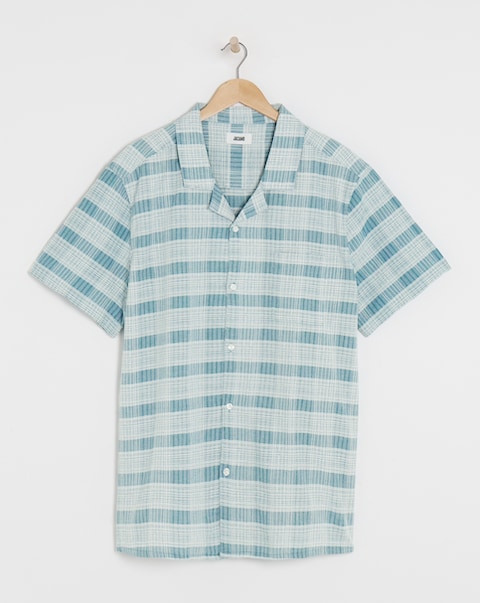 Short Sleeve Textured Check Shirt