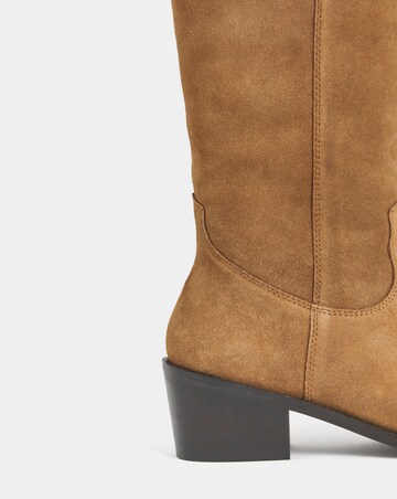 Carly Suede Knee High Western Boots - Extra Wide Fit (EEE) & Super Curvy Calf