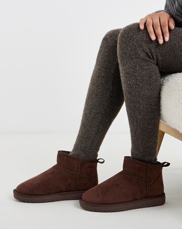 Renna Suede Low Cut Warm Lined Boots - Extra Wide Fit (EEE)