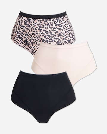 Pretty Secrets (3 Pack) Full Brief Knickers Leopard Mix