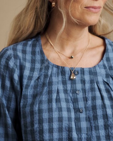 Julipa Seersucker Half Button Blouse