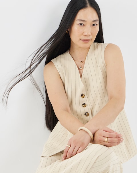 Ramie Linen Mix Waistcoat