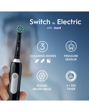 Oral-B Pro 1 Cross Action Black Electric Toothbrush with Travel Case