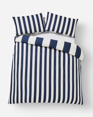 Bold Stripe Reversible Cotton Blend Duvet Cover Set