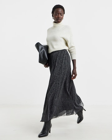 Black Glitter Midaxi Skirt