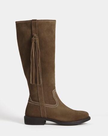 Abby Suede Tassle Knee High Boots - Wide Fit (E) & Curvy Calf