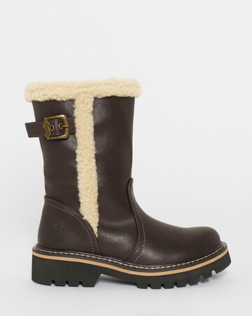 Heavenly Feet Yazmina Sherling Calf Boot - Wide Fit (E)