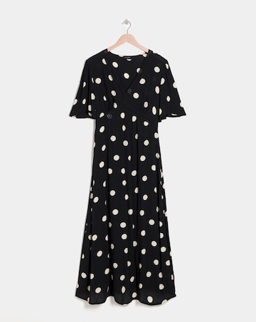 Textured Crinkle Lace Trim Maxi Dress