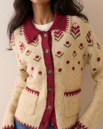 NOBODY'S CHILD DITSY COLLAR KNITTED JACKET
