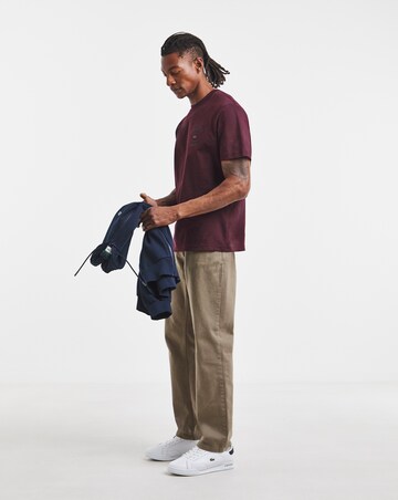 Lacoste Short Sleeve Embroidered T-Shirt - Burgundy