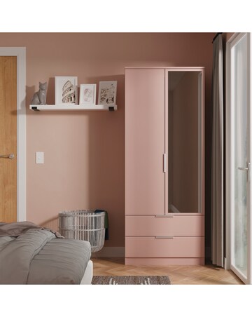 Humber Ready Assembled 2 Door 2 Drawer Mirrored Wardrobe - Kids