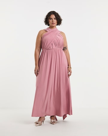 Pink Multi-Ways To Wear Maxi Bridesmaid Dress