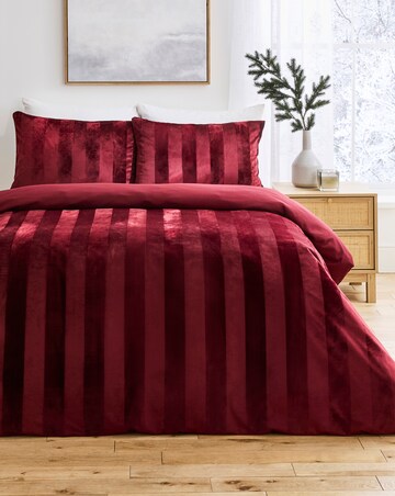 Embossed Velvet Stripe Duvet Cover Set