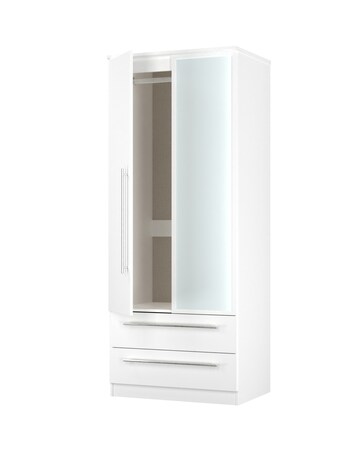 Osprey Ready Assembled 2 Door 2 Drawer Mirrored Robe - Kids