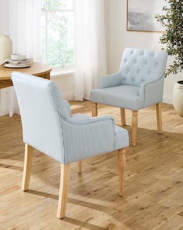 Julipa Mae Pair of Striped Dining Chairs