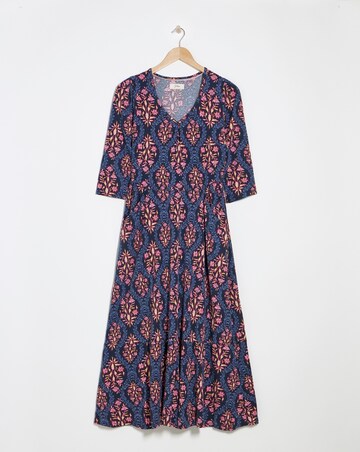 Julipa Key Hole Jersey Midi Dress