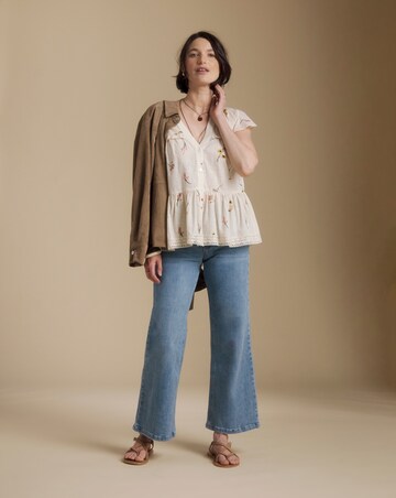 Julipa Lace Trim Peplum Blouse