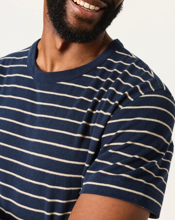 FatFace Short Sleeve Small Stripe T-Shirt - Navy