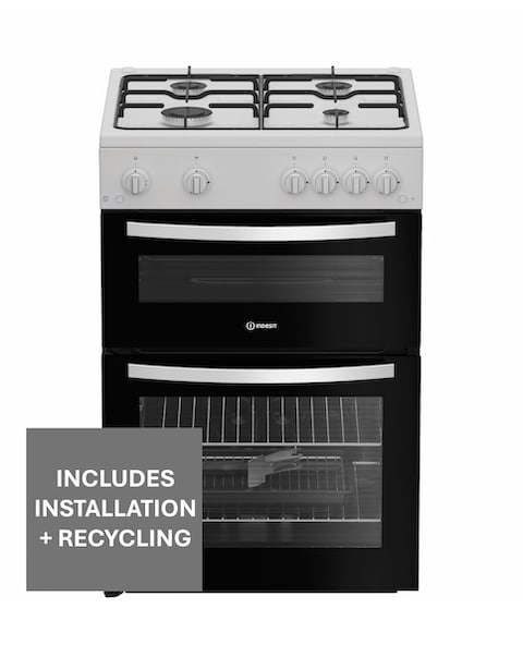 Indesit ITG6GW 60cm Gas Twin Cooker - White + Installation