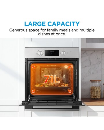 Midea 9-Funct Built-In Single Oven Digital Timer Stain Steel + Installation