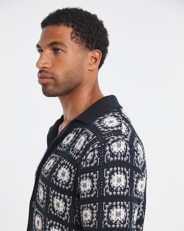 Only & Sons Bart Crochet Shirt - Navy