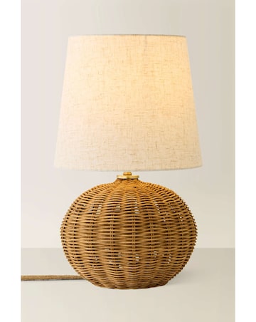 ValueLights Henrietta Natural Wicker Base Table Lamp
