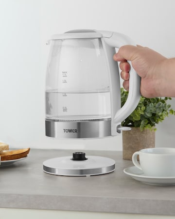 Presto 1.7 Litre Glass Kettle and 2 Slice Plastic Toaster