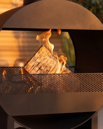 Charles Bentley Black Steel Chimenea