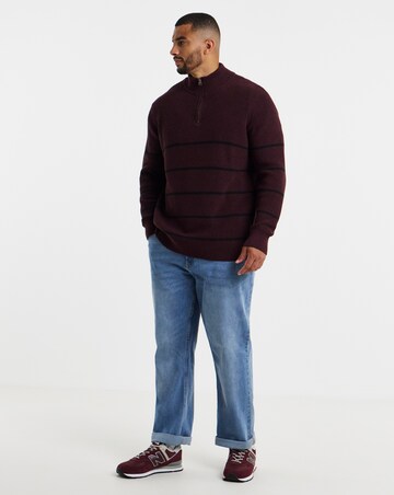 Fisherman Stripe 1/4 Zip Knitted Jumper