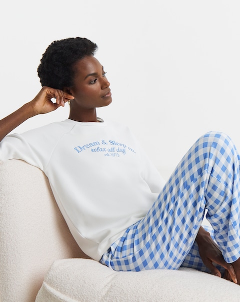 Pretty Secrets Short Sleeve Gingham Lounge Set
