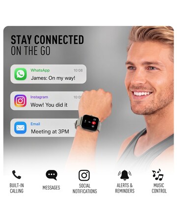 Reflex Active Nexus Silicone Strap Smart Watch - Warm Grey