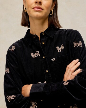 White Stuff Libby Embroidered Cord Shirt