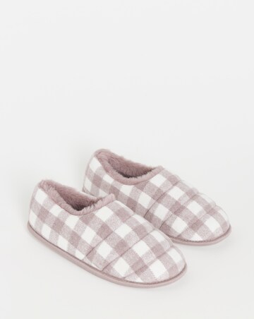 Promise Checkered Full Slippers - Wide Fit (E)
