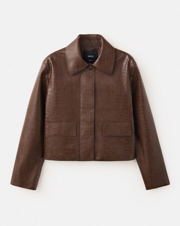 Mango Croc-Effect Faux Leather Jacket