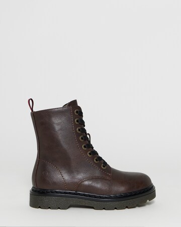Heavenly Feet Justina Lace Up Chunky Boot - Wide Fit (E)