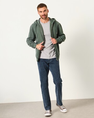 FatFace Hayle Zip Through Hoodie - Dark Green