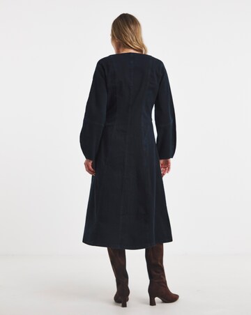Indigo Button Through Denim Midi Dress