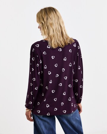 Plum Heart Button Front Long Sleeve Top