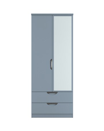 Haydn Ready Assembled 2 Door 2 Drawer Mirrored Wardrobe - Kids
